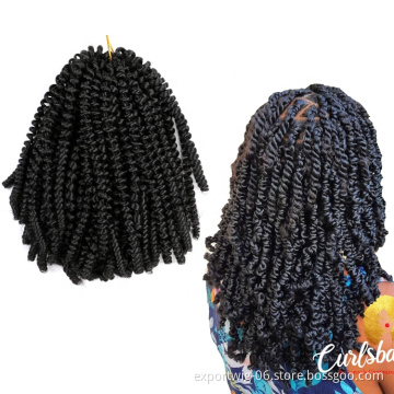 8Inch Spring Twist Hair Crochet Braids Passion Twist Synthetic Pre-Twist Crochet Hair Extensions 30Roots Bomb Twist Hair